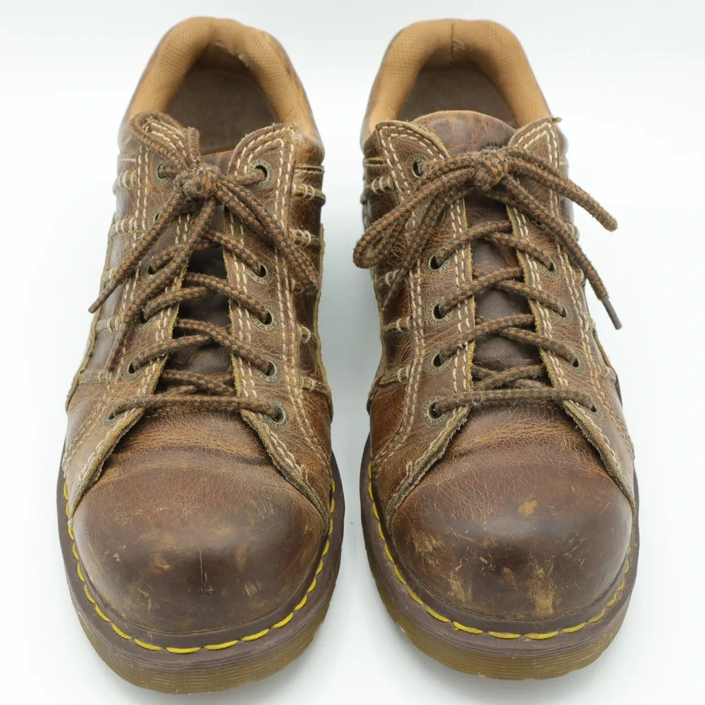 Dr. Martens Keith AW004 Mens 12 Brown Leather Low Top Oxford Shoes AirWair Sole